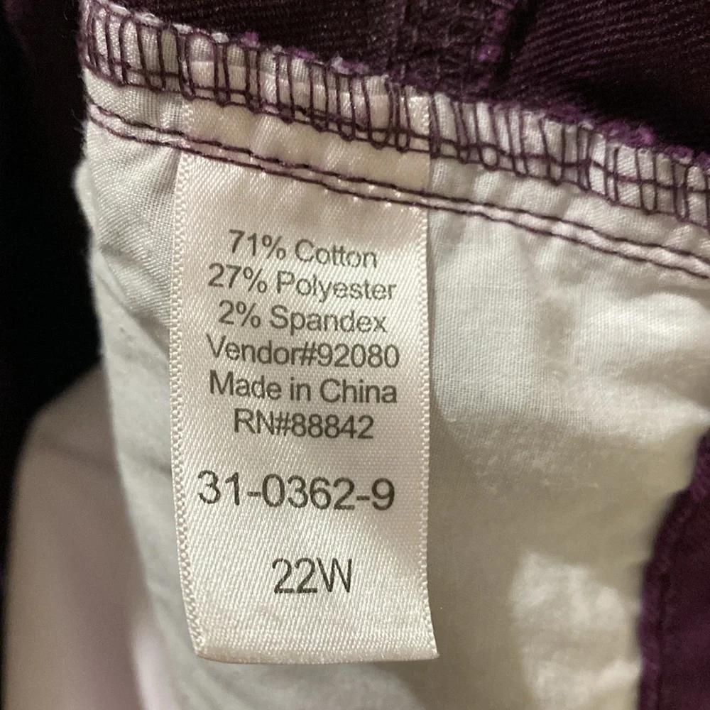 Woman Within Purple Ladies Jeans 22W - Picture 7 of 8